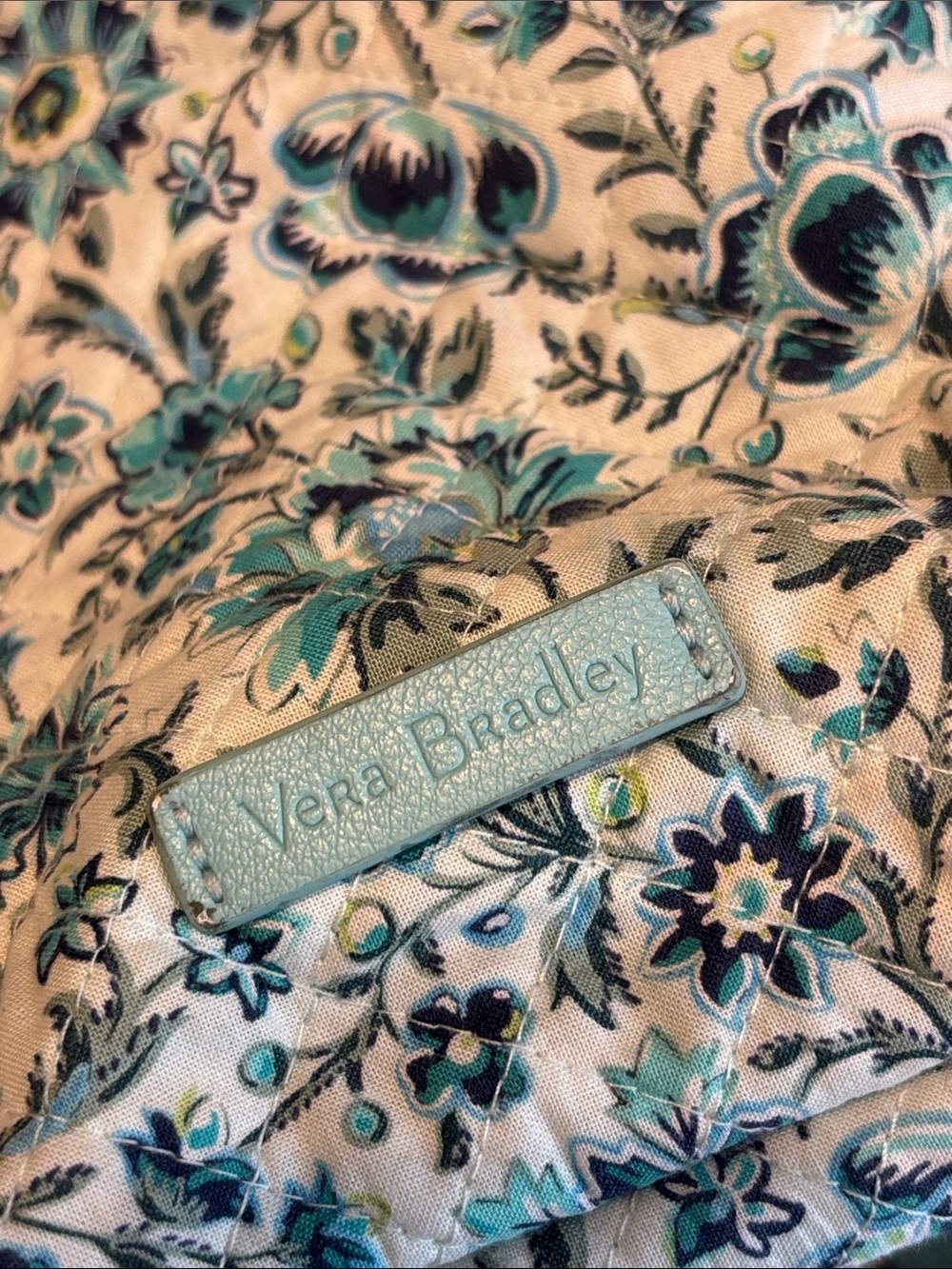 Vera Bradley Teal Floral Quilted Backpack - Picture 2 of 4